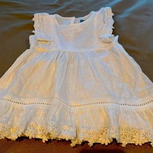 Gap White French dot dress 12-18M